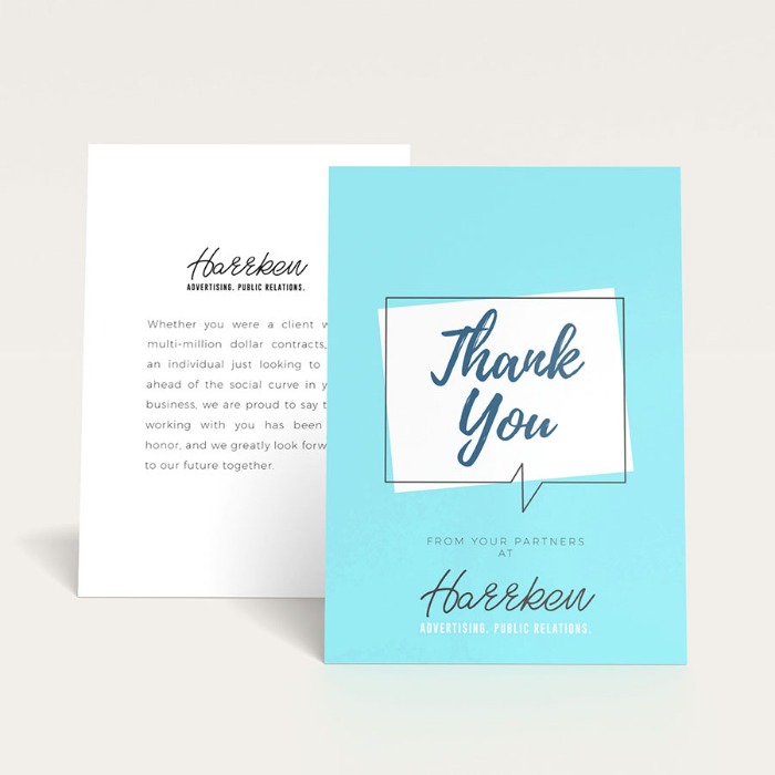 flat thank you card